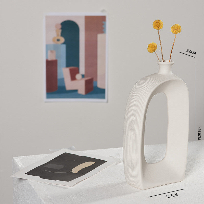 Jarrón de Cerámica Blanca Moderna – Decoración Minimalista para el Hogar