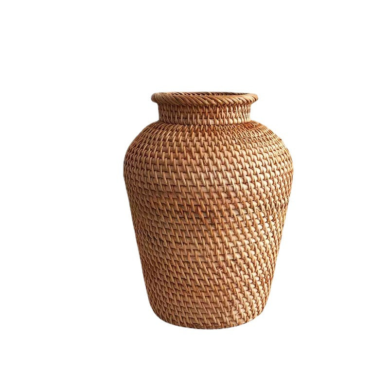 Jarrón de Ratán Vietnamita Tejido a Mano – Decoración Nórdica