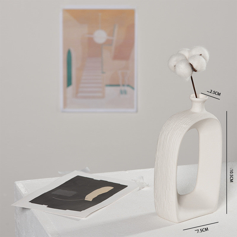 Jarrón de Cerámica Blanca Moderna – Decoración Minimalista para el Hogar