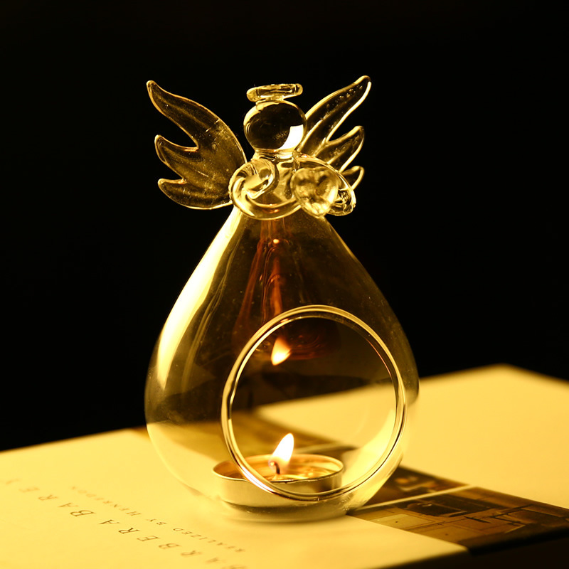 Portavelas de Cristal Angel Light – Decoración Nórdica