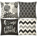 Funda de Cojín de Lino con Estampado Geométrico – Decoración Hogar