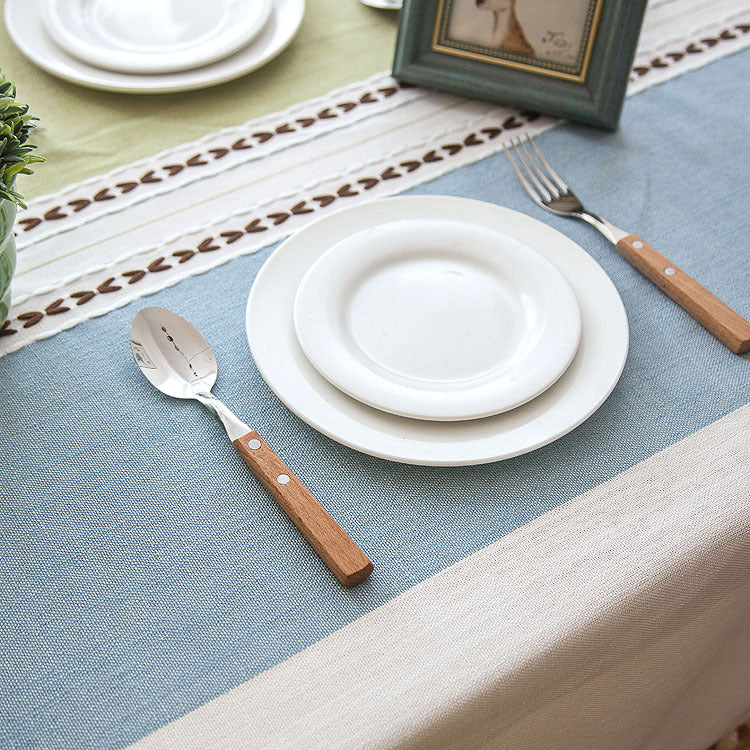 Nordic Geometric Tablecloth – Waterproof Jacquard with Tassels