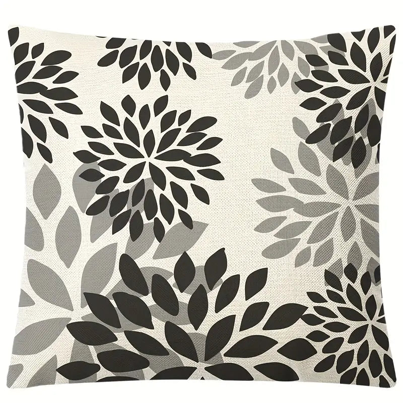 Funda de Cojín de Lino con Estampado Geométrico – Decoración Hogar