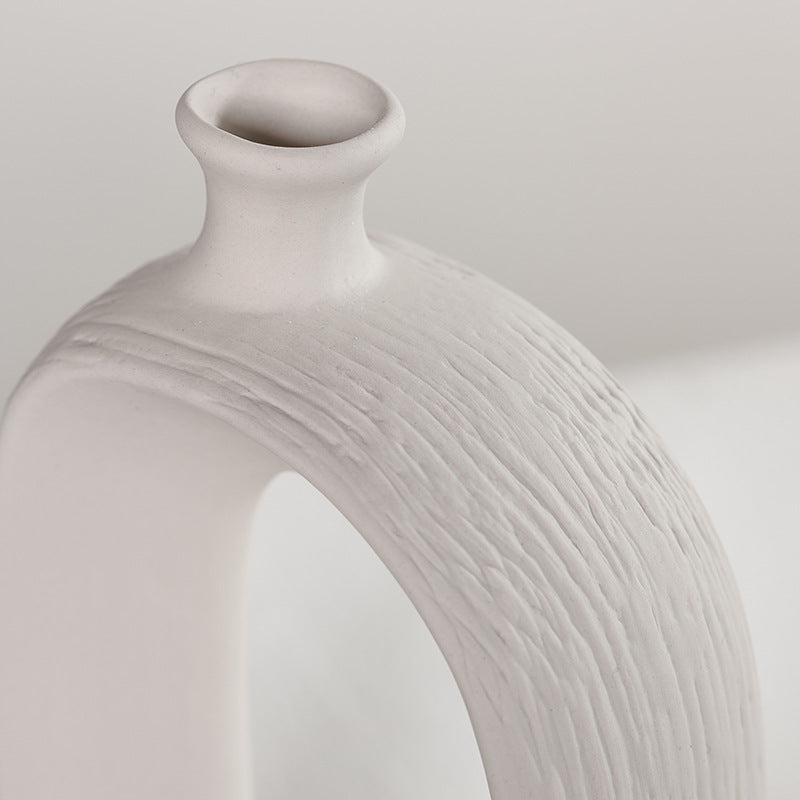 Jarrón de Cerámica Blanca Moderna – Decoración Minimalista para el Hogar